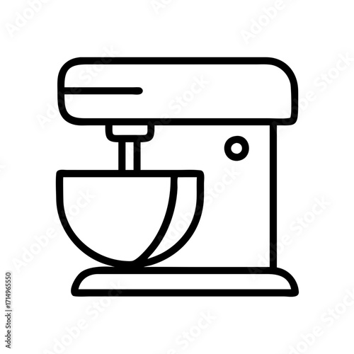 Isolated kitchen stand mixer vector icon for baking cake dough and dessert preparation tool concept