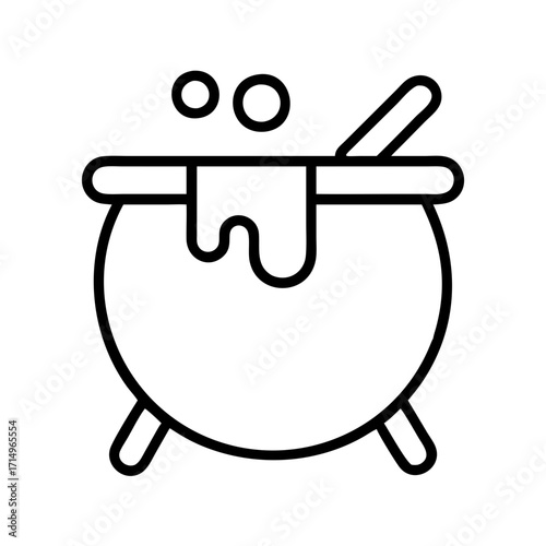 Halloween cauldron vector illustration for spooky season witch potion brew and magic theme design
