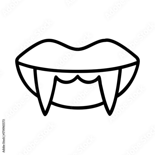 Vampire fangs mouth halloween teeth scary spooky horror blood predator nocturnal creature outline
