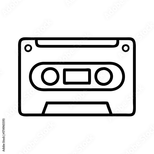 Audio cassette tape vector illustration for music recording retro media and sound technology