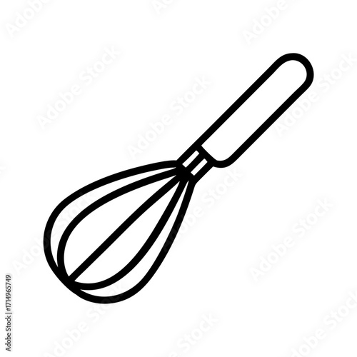 Isolated kitchen whisk vector illustration for cooking baking and food preparation equipment design
