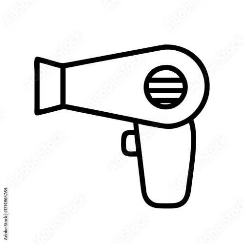 Hair dryer illustration vector, styling tool for salon, beauty appliance, blow dryer icon art