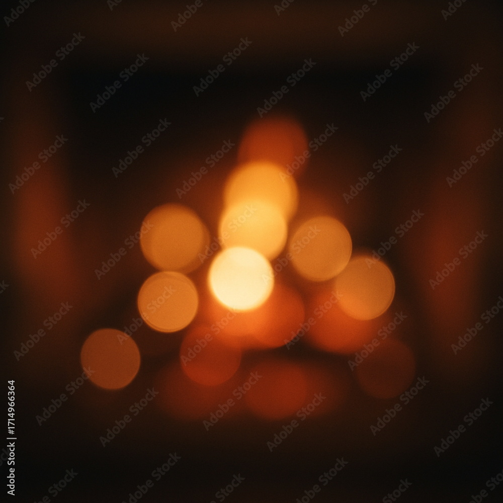 Obraz premium Warm Blurry Fireplace Bokeh Lights