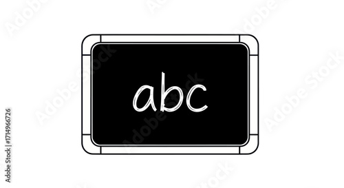 Simple Black Chalkboard with White abc Letters.