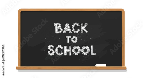 Back to School Message on a Chalkboard with Chalk.