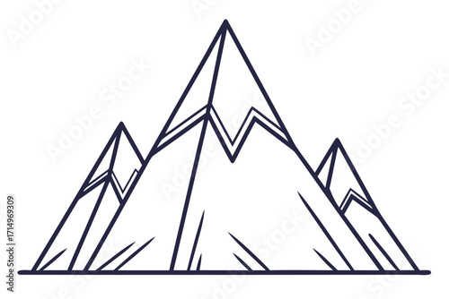 Stylized Mountain Range Outline With Jagged Peaks abstract background