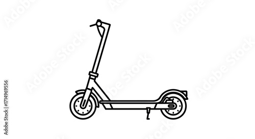 Line art illustration of a modern electric scooter for urban mobility.