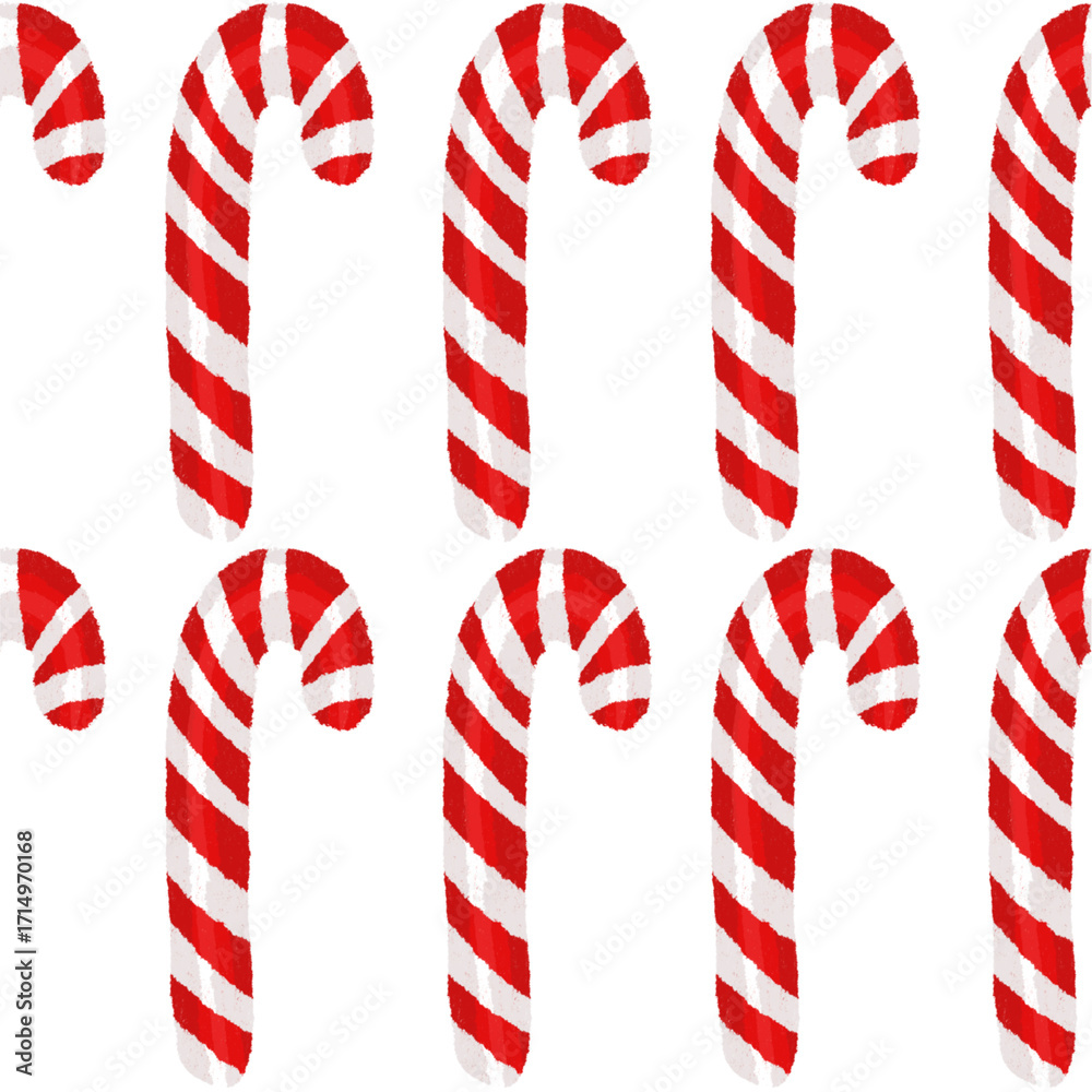 Fototapeta premium Seamless Candy Cane Christmas Pattern
