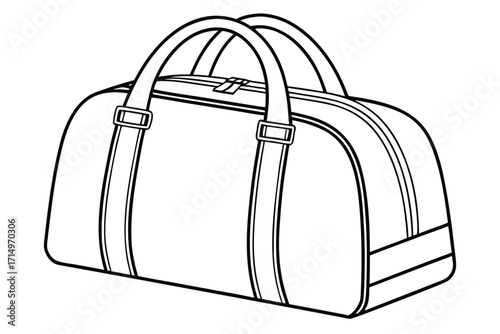 Isometric Line Art of a Sports Duffel Bag sports bag gym bag