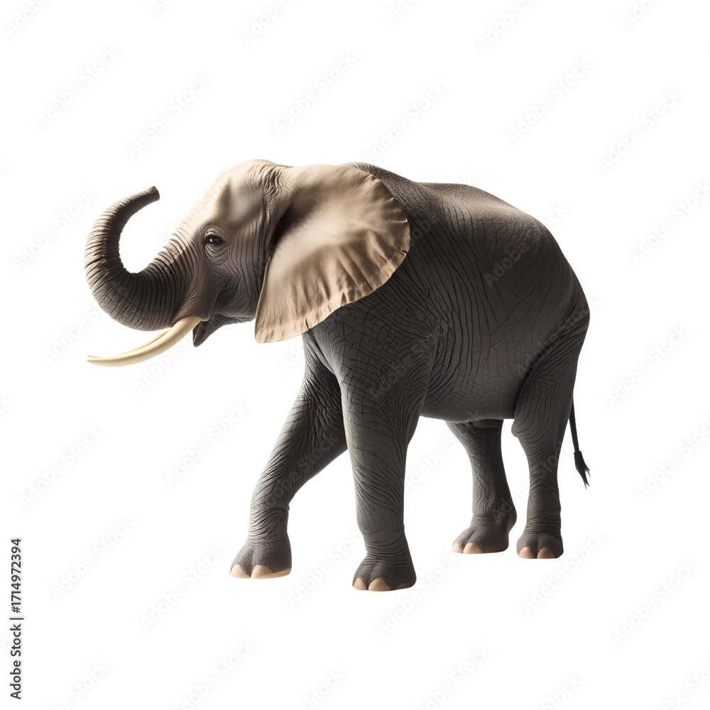 Fototapeta premium Photo of Elephant walking isolated on transparent background