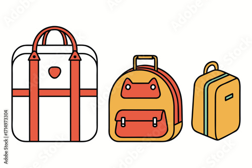 minimalist-flat-design-vector-of-kids-luggage--iso.eps