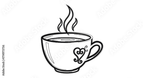 Hand-drawn Illustration of a Hot Beverage Cup.