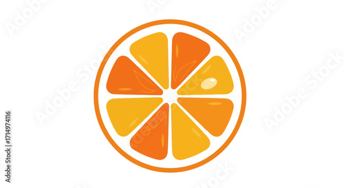 Vibrant Orange Slice Illustration Juicy Citrus Fruit Design.