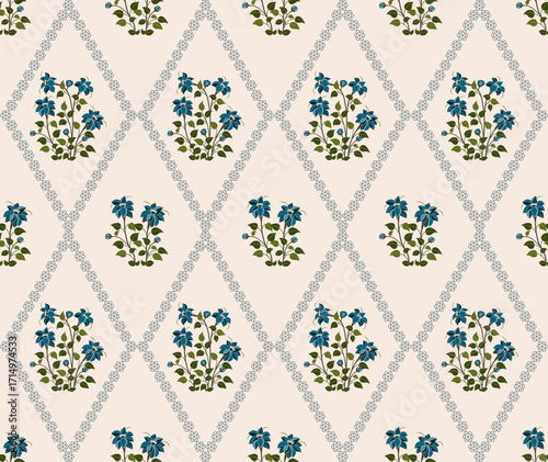 Vector Hand drawn colourful geometric flowers Motifs African boho paisley, seamless patterns with floral for fabric Ethnic Indian Pattern, textiles, clothing, wrapping paper, backdrop, banner.
