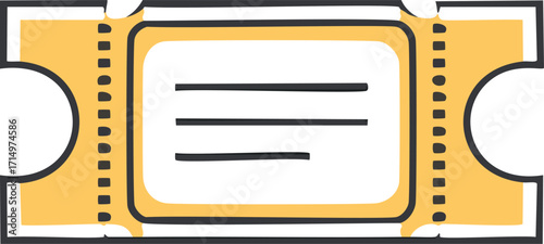 Yellow Ticket with Blank Lines and Perforations coupon