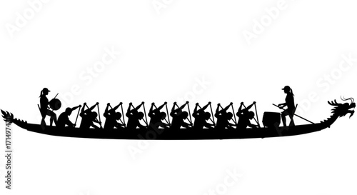Pacu Jalur Water Sports in Indonesia Aura farming Dragon Boat Racing Action, Teams Competing, River Setting, Illustration, Dynamic Environment, Side View, Cultural Celebration