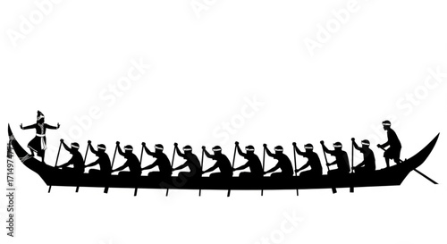 Pacu Jalur Water Sports in Indonesia Aura farming Traditional Rowing Competition, Riverbank, Illustration, Energetic, Dynamic, Close-up Perspective