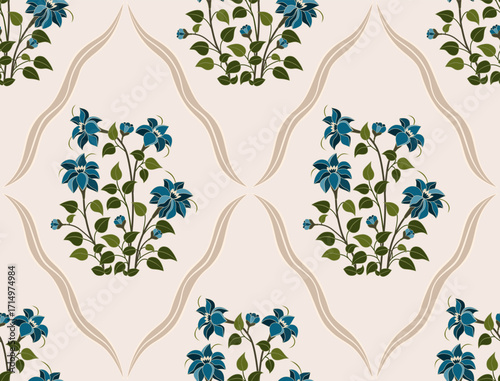 Vector Hand drawn colourful geometric flowers Motifs African boho paisley, seamless patterns with floral for fabric Ethnic Indian Pattern, textiles, clothing, wrapping paper, backdrop, banner.
