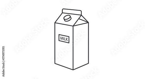 Simple line drawing of a milk carton with a screw cap.