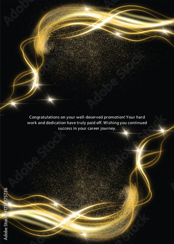 Luxury Celebration Background with Pixilated Gold Dust and Light Trails