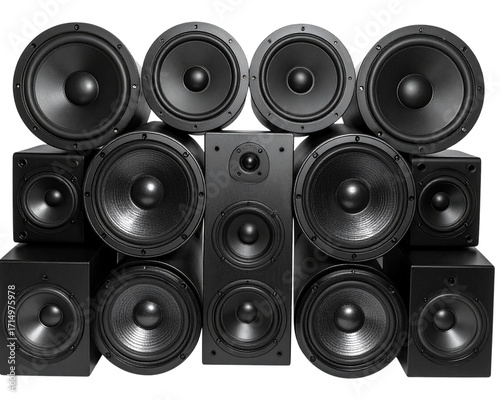 speakers on a white background