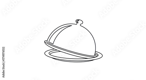 Simple Outline of a Covered Serving Dish.