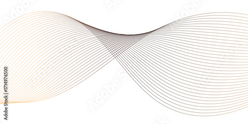 Abstract golden shiny moving wave lines design element for banner design. Abstract futuristic technology wave glowing lines background.