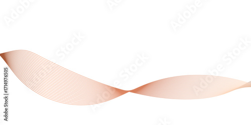 Abstract golden or yellow wave and curve lines background. Abstract frequency sound wave technology and science background. Wavy banner, template design.
