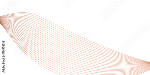 Abstract golden or yellow wave and curve lines background. Abstract frequency sound wave technology and science background. Wavy banner, template design.