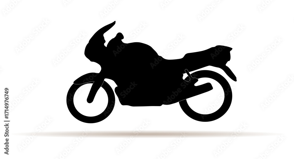 Obraz premium motorcycle silhouette vector. Bike flat icon and logo. Cartoon Vector illustration.