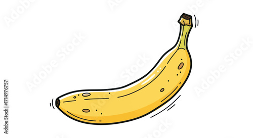 Hand-drawn illustration of a ripe yellow banana.