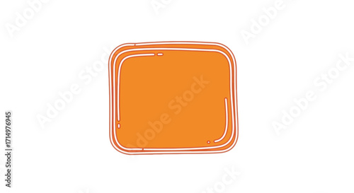 A single vibrant orange square-shaped object with rounded corners appearing as a solid block.