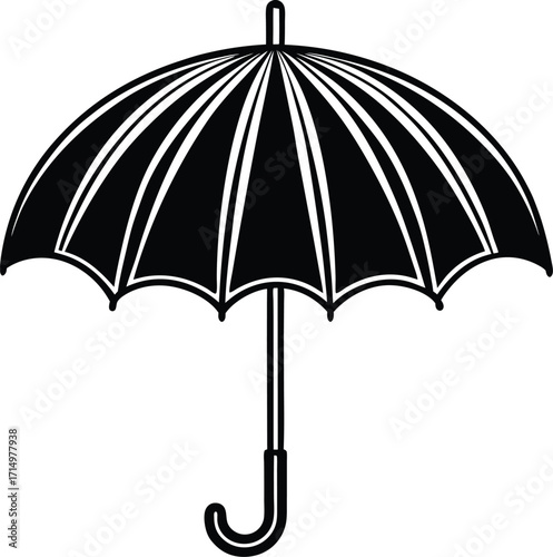 umbrella-flat-vector--simple-clean umbrella silhouette-design