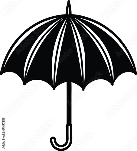 umbrella-flat-vector--simple-clean umbrella silhouette-design