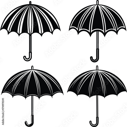 umbrella-flat-vector--simple-clean umbrella silhouette-design