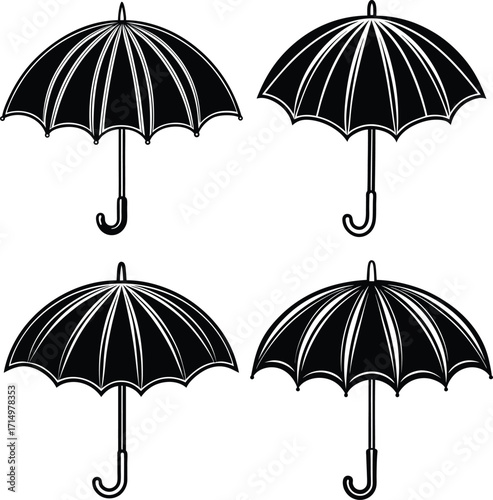umbrella-flat-vector--simple-clean umbrella silhouette-design