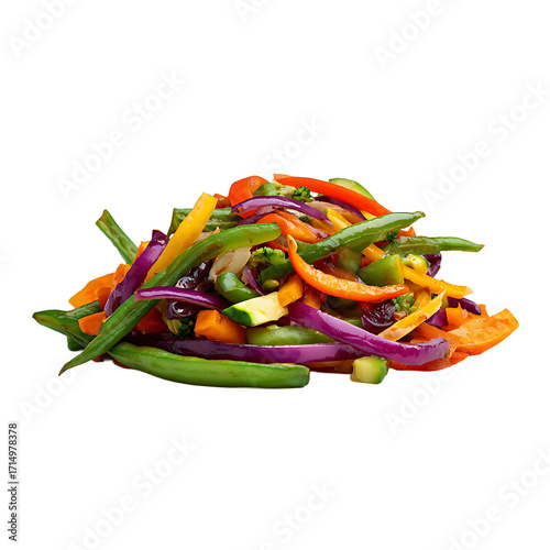 Wallpaper Mural A colorful assortment of various sliced vegetables prepared for stir - fry, showcasing a variety of fresh and healthy ingredients. Torontodigital.ca