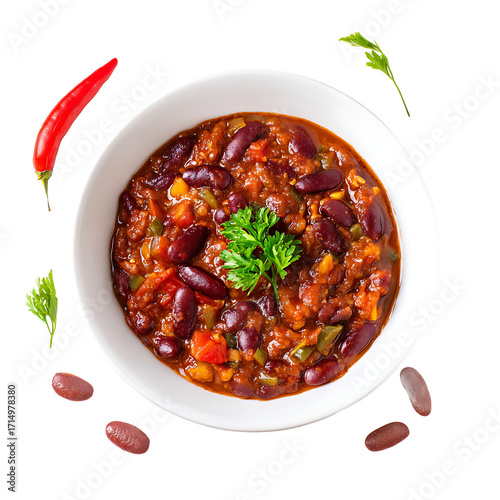Wallpaper Mural A bowl of red bean chili with tomatoes, spices, and parsley, showcasing a savory and appetizing dish. Torontodigital.ca