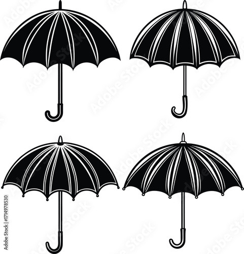 umbrella-flat-vector--simple-clean umbrella silhouette-design