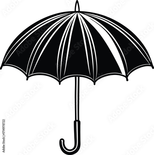 umbrella-flat-vector--simple-clean umbrella silhouette-design