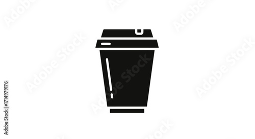 Stylized Disposable Coffee Cup Icon.