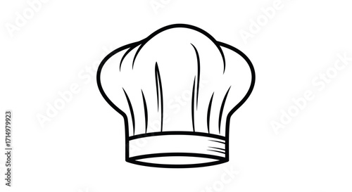 Classic Chefs Hat Outline Illustration.