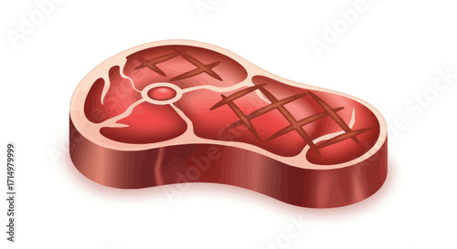 Delicious Grilled Steak with Bone and Distinct Grill Marks.