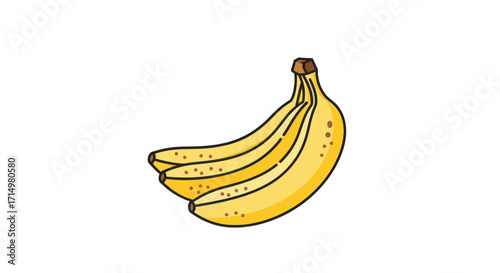Hand-drawn Bunch of Yellow Bananas.