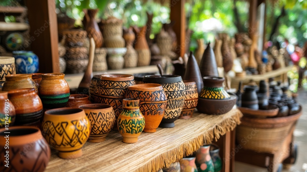 Fototapeta premium Artisan Pottery: A Showcase of Handcrafted Clay Vessels