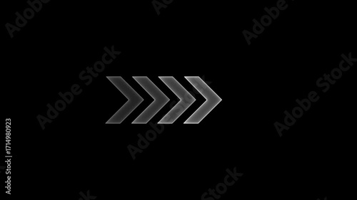 Glowing neon Arrow direction line loop, neon arrow loading icon isolated, rising animation, arrow animation concept.Abstract background - laser show
