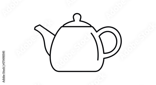 Outline Drawing of a Modern Teapot.