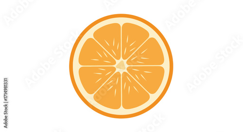 Orange Slice Circular Section Vibrant Color.