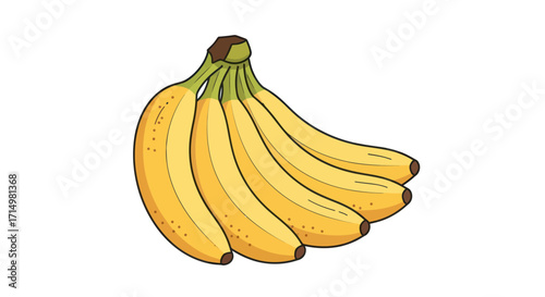 A Bunch of Ripe Yellow Bananas on a White Background.