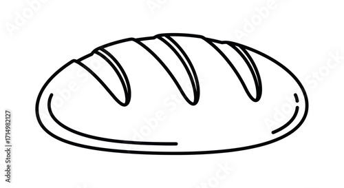 Loaf of Bread Outline with Crusty Slices.